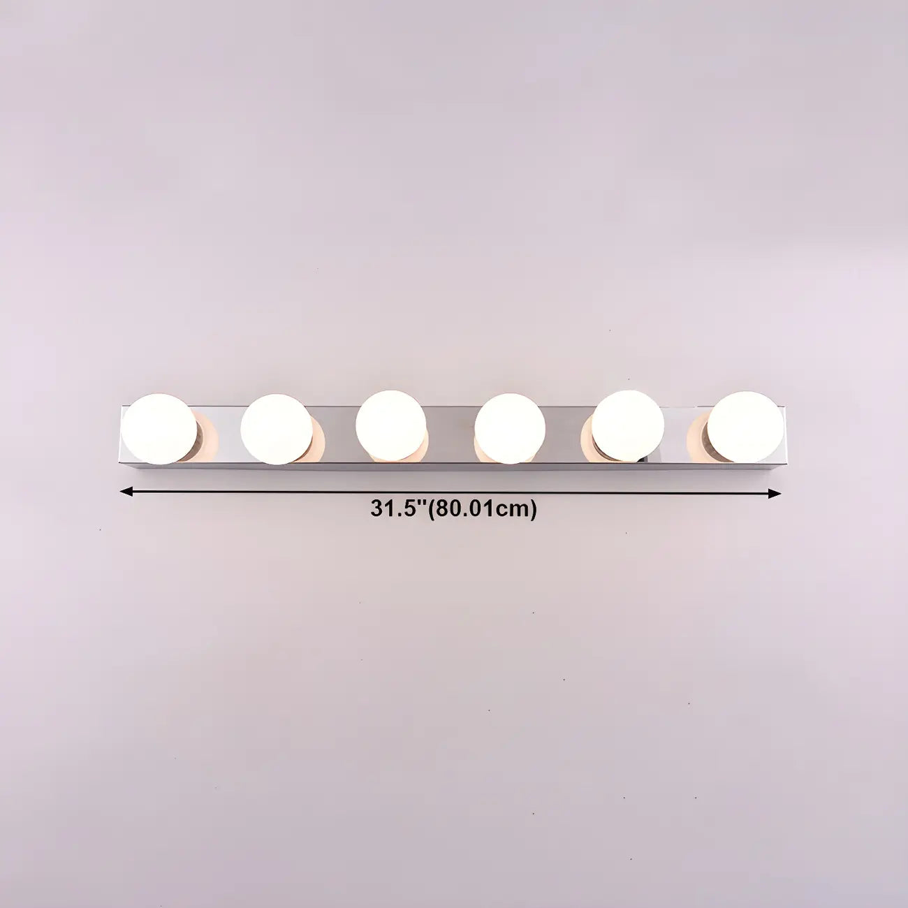 Applique murale moderne argentée à plusieurs ampoules pour salle de bain