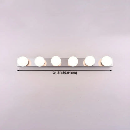 Applique murale moderne argentée à plusieurs ampoules pour salle de bain