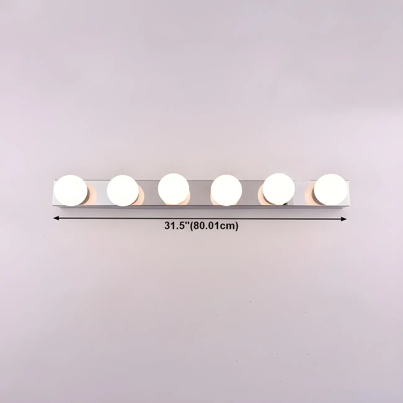 Applique murale moderne argentée à plusieurs ampoules pour salle de bain