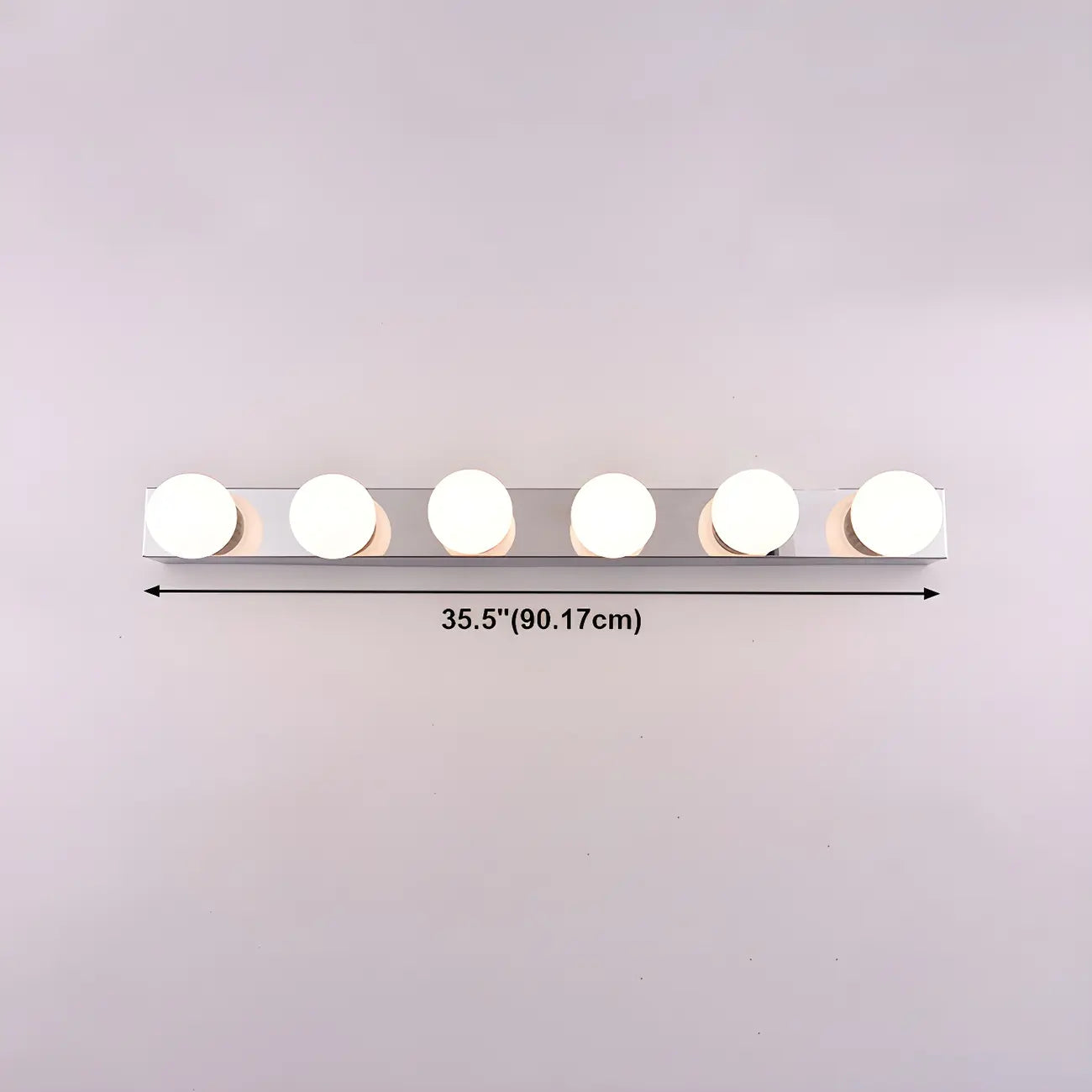 Applique murale moderne argentée à plusieurs ampoules pour salle de bain