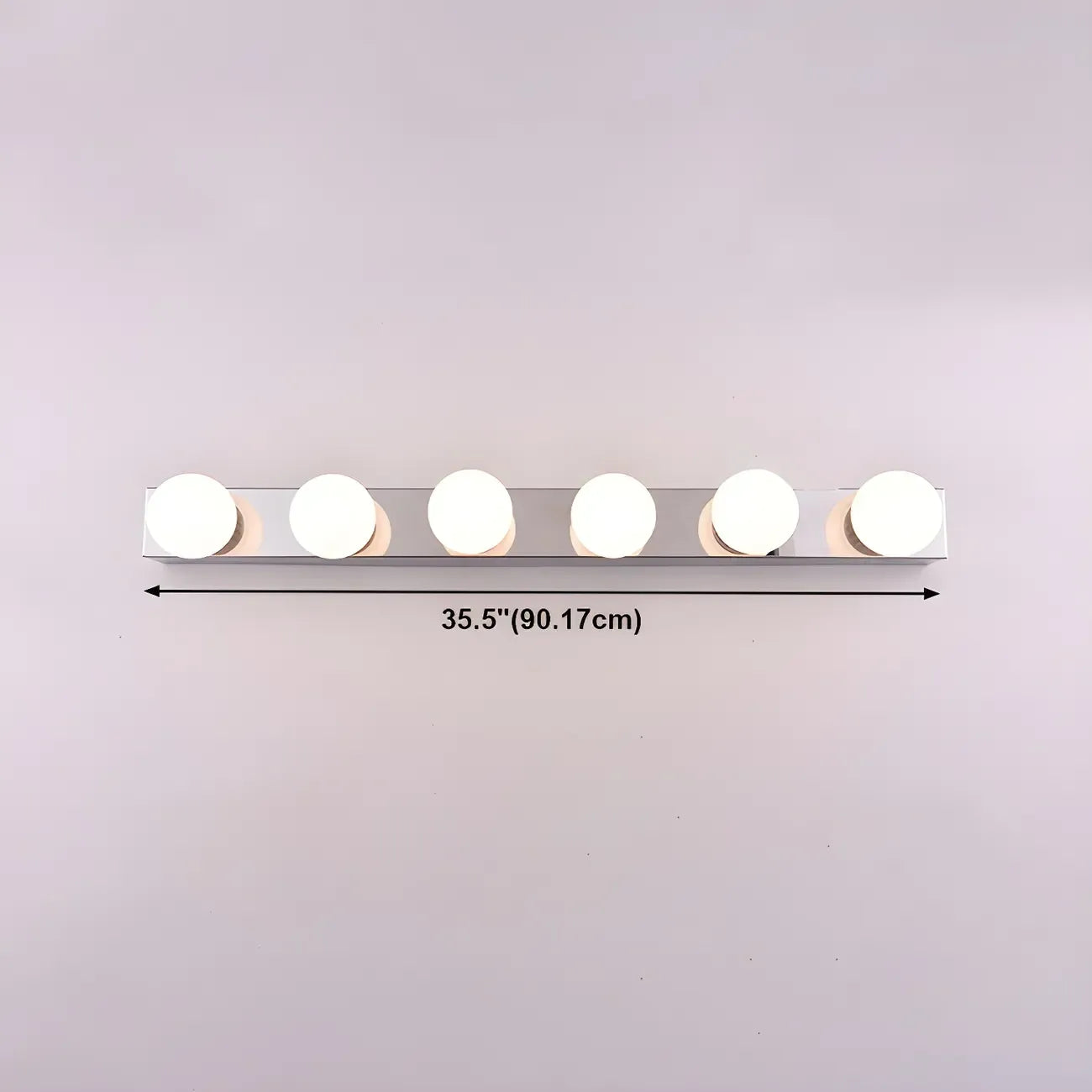 Applique murale moderne argentée à plusieurs ampoules pour salle de bain