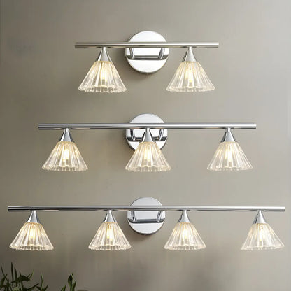 Applique murale moderne en verre argenté pour salle de bain