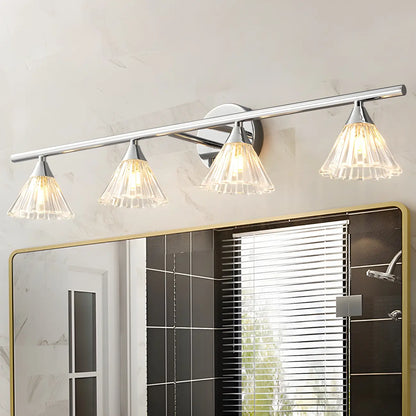 Applique murale moderne en verre argenté pour salle de bain