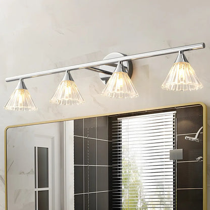 Applique murale moderne en verre argenté pour salle de bain