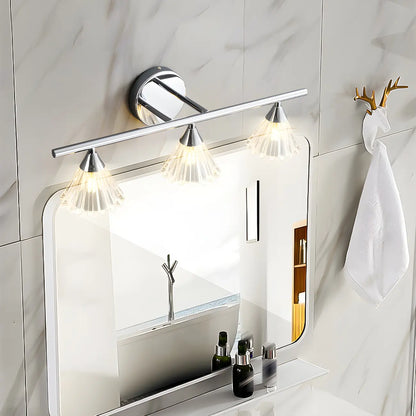 Applique murale moderne en verre argenté pour salle de bain