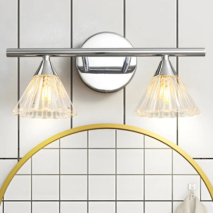 Applique murale moderne en verre argenté pour salle de bain