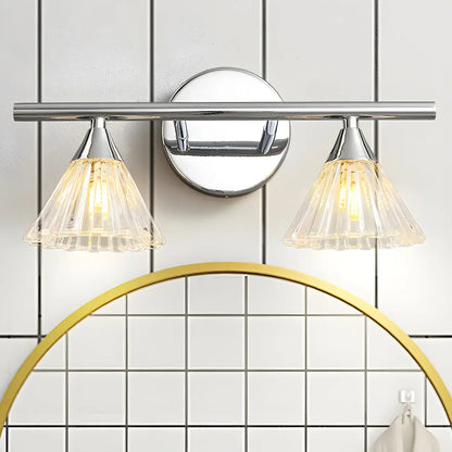 Applique murale moderne en verre argenté pour salle de bain