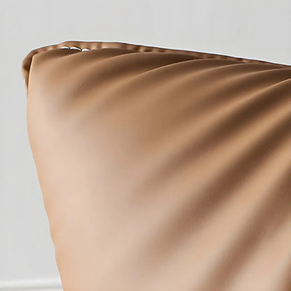 Fauteuil lounge moderne en cuir marron avec repose-pieds