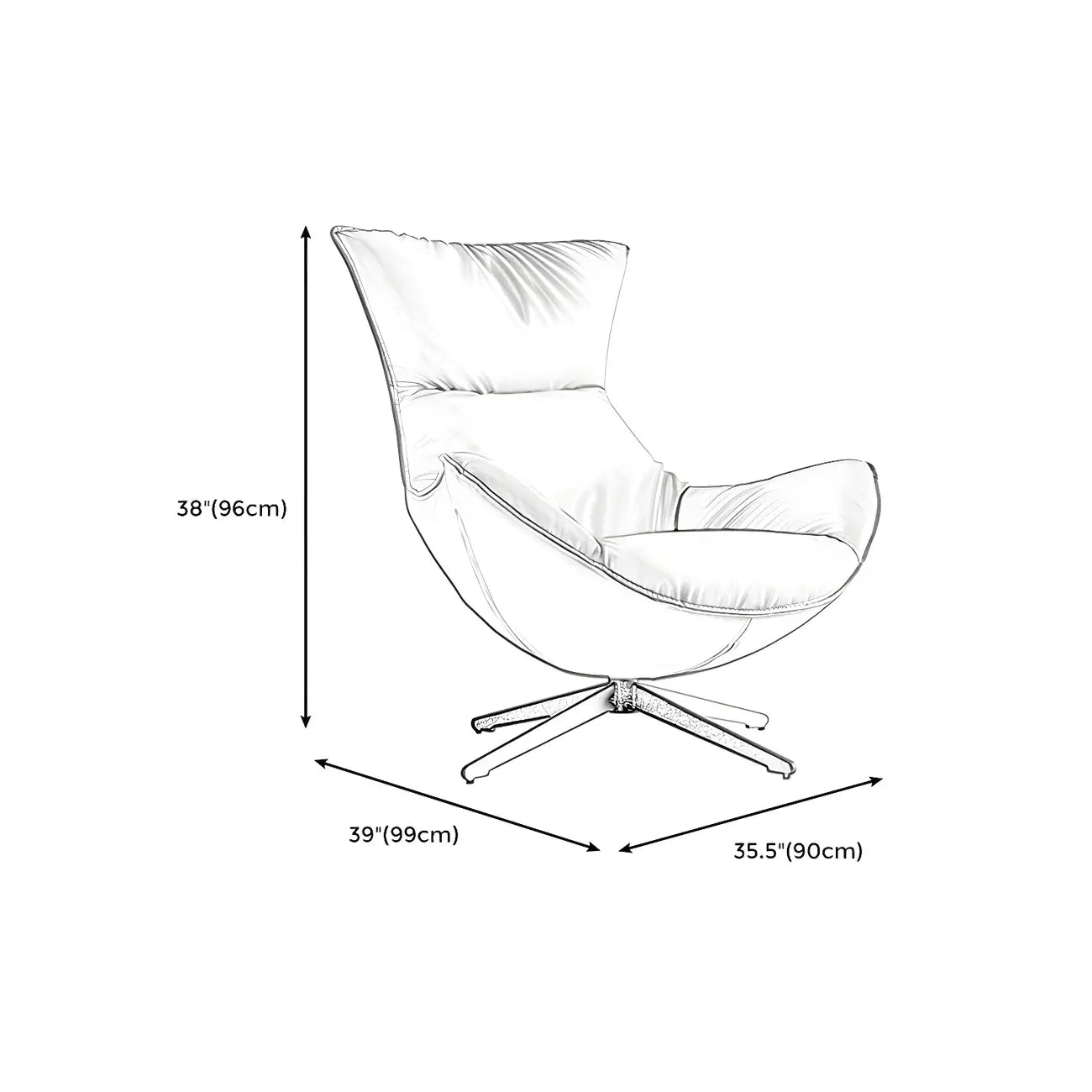 Fauteuil lounge moderne en cuir marron avec repose-pieds