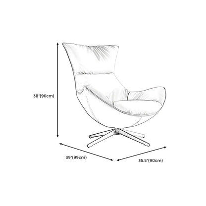 Fauteuil lounge moderne en cuir marron avec repose-pieds