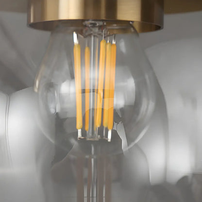 Applique murale moderne en verre transparent doré sous dôme pour salle de bain