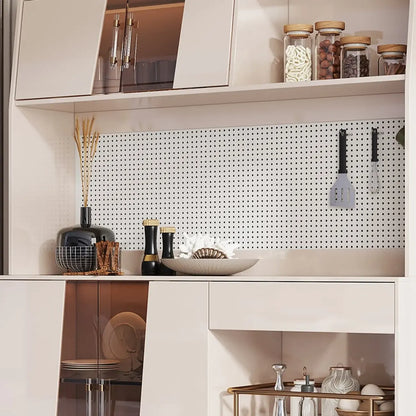 Buffet de rangement de luxe en MDF avec panneau perforé et accents dorés