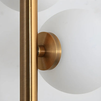 Lampadaire vertical moderne à 6 lumières en verre et métal incurvés