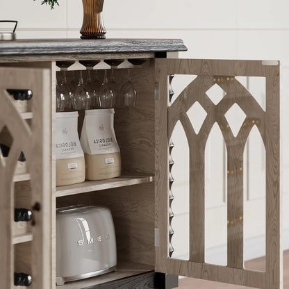 Armoire à vin traditionnelle en MDF noir avec portes