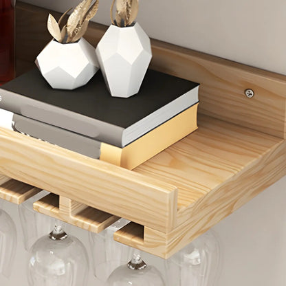 Étagère à vin murale en bois de style industriel