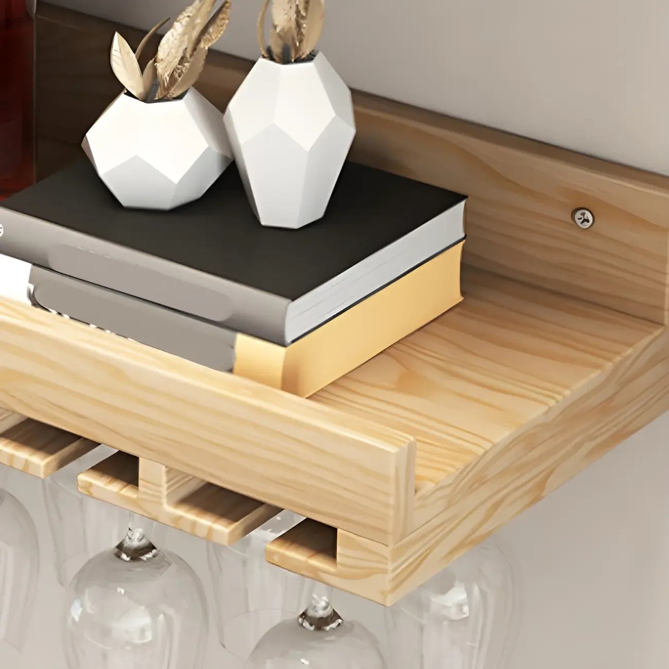 Étagère à vin murale en bois de style industriel