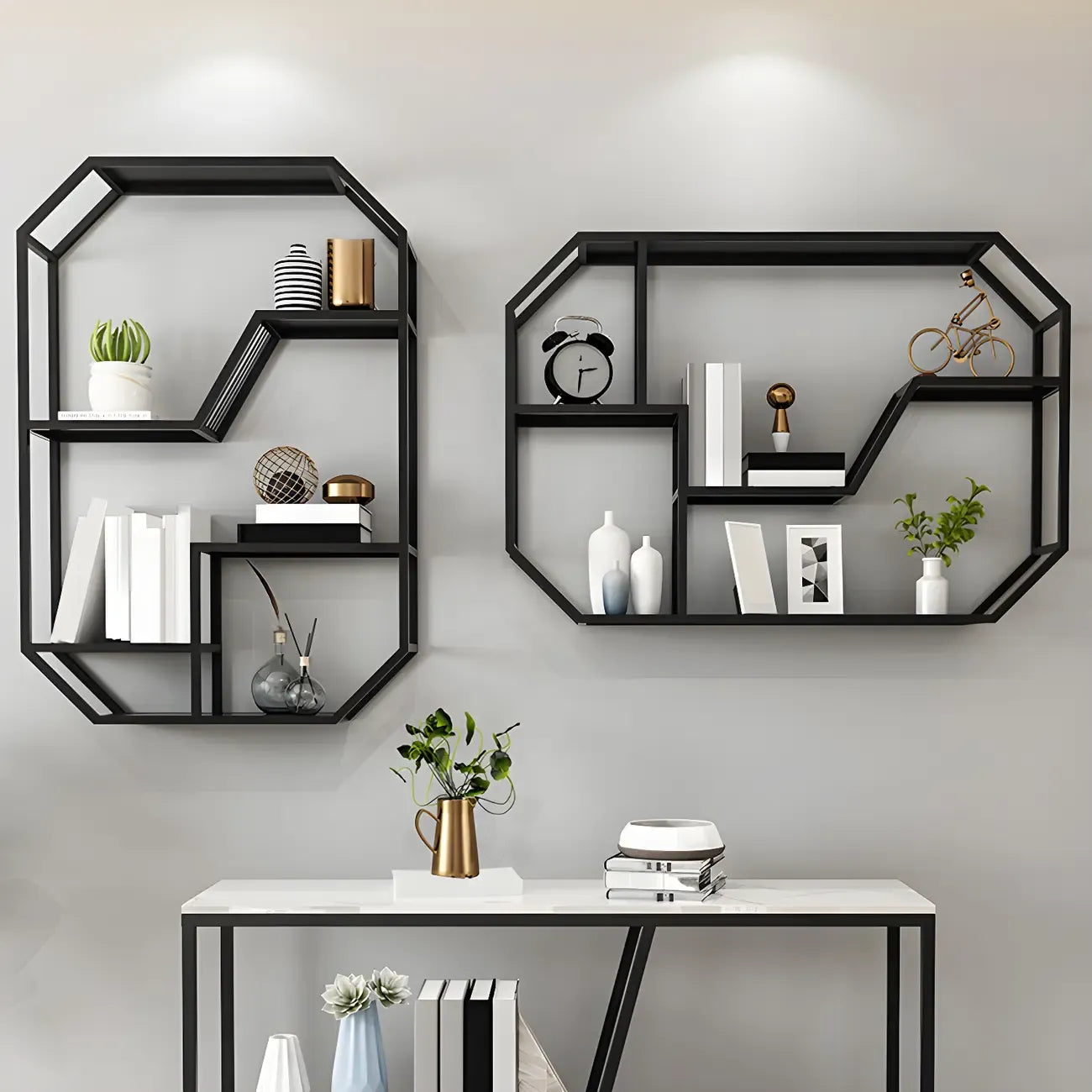 Porte-bouteilles mural simple en métal noir