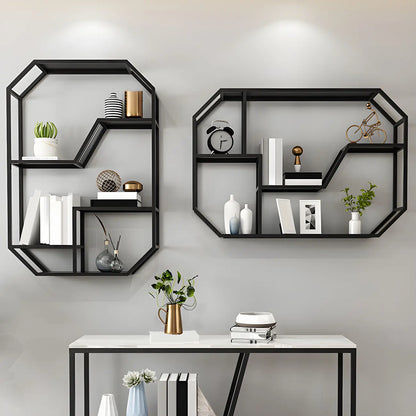 Porte-bouteilles mural simple en métal noir