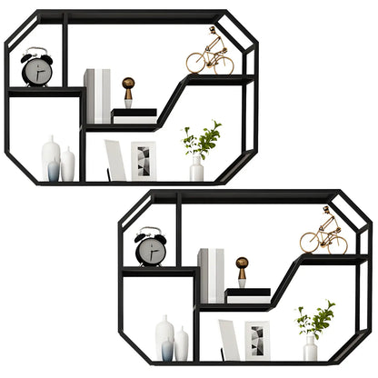 Porte-bouteilles mural simple en métal noir