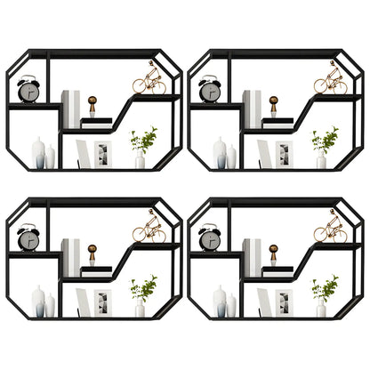 Porte-bouteilles mural simple en métal noir