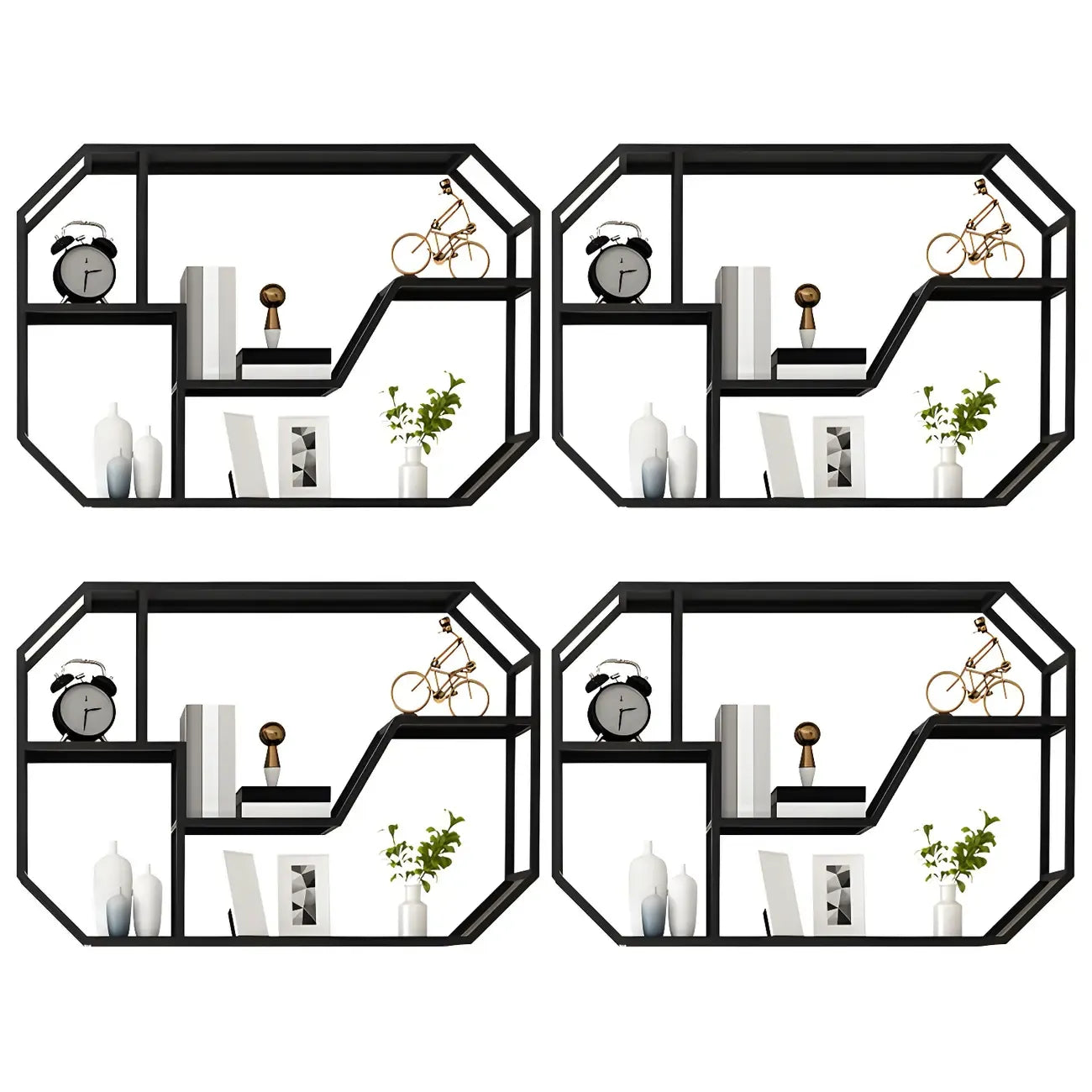 Porte-bouteilles mural simple en métal noir