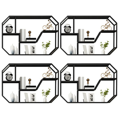 Porte-bouteilles mural simple en métal noir