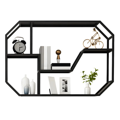 Porte-bouteilles mural simple en métal noir