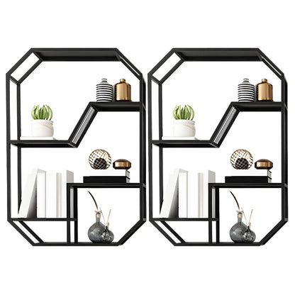 Porte-bouteilles mural simple en métal noir