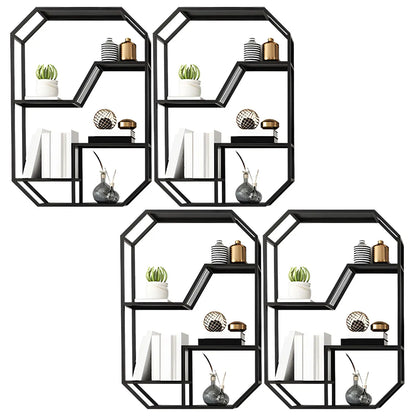 Porte-bouteilles mural simple en métal noir