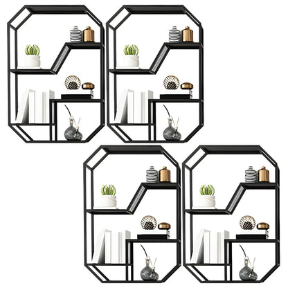 Porte-bouteilles mural simple en métal noir