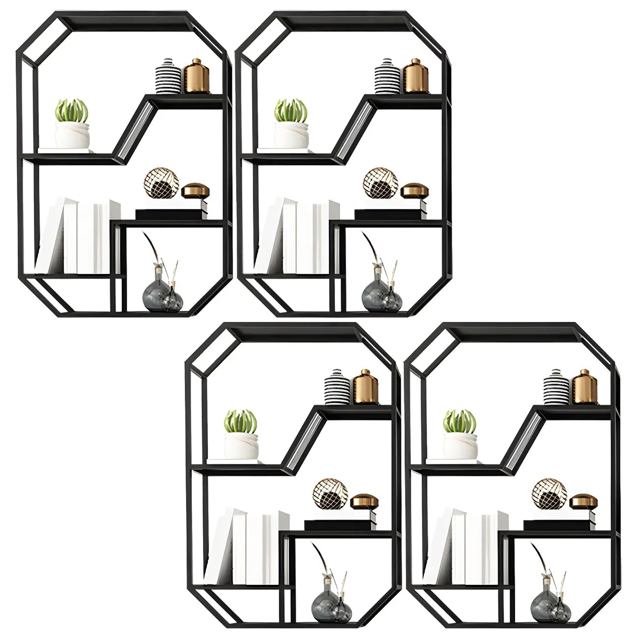 Porte-bouteilles mural simple en métal noir