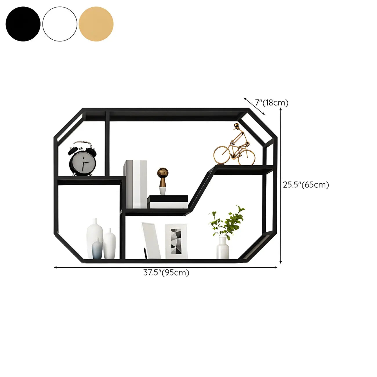 Porte-bouteilles mural simple en métal noir