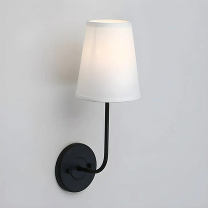Applique murale glamour moderne en laiton avec abat-jour en tissu