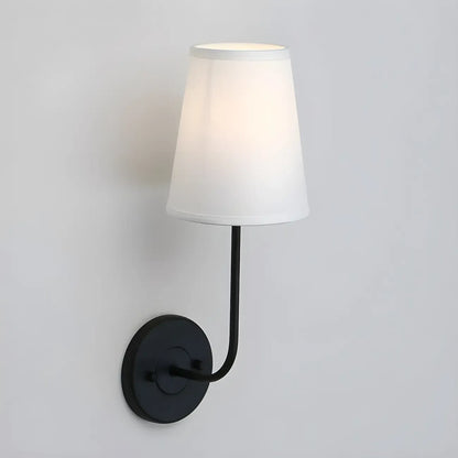 Applique murale glamour moderne en laiton avec abat-jour en tissu