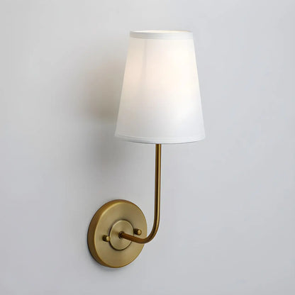 Applique murale glamour moderne en laiton avec abat-jour en tissu