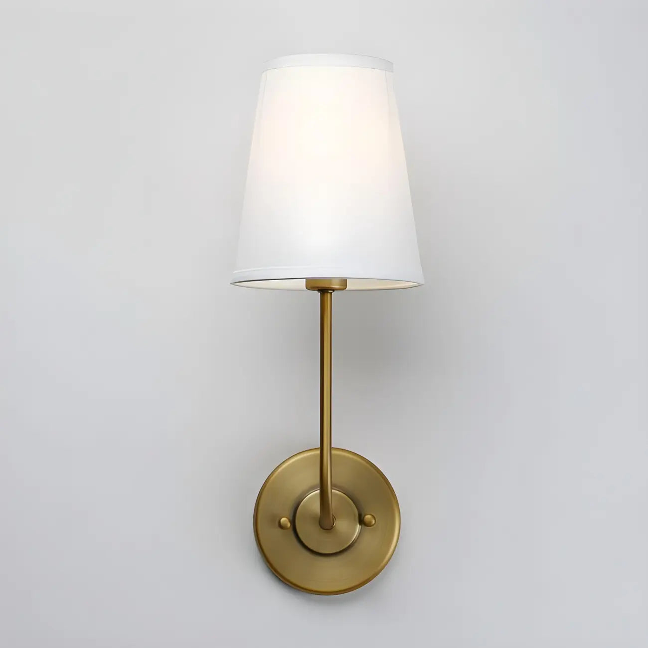 Applique murale glamour moderne en laiton avec abat-jour en tissu