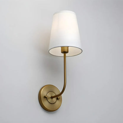 Applique murale glamour moderne en laiton avec abat-jour en tissu