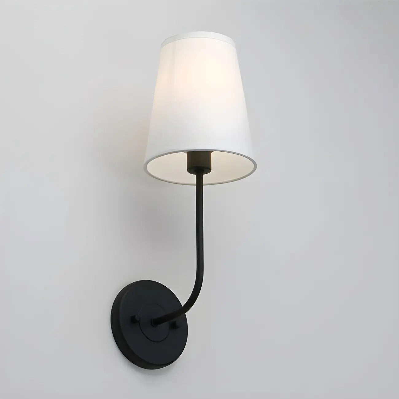 Applique murale glamour moderne en laiton avec abat-jour en tissu