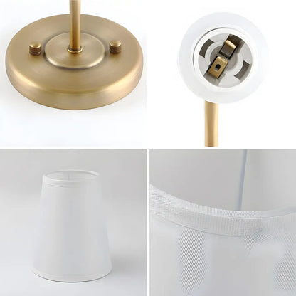 Applique murale glamour moderne en laiton avec abat-jour en tissu
