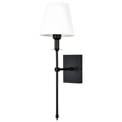 Mini applique murale moderne en métal à tige droite avec abat-jour