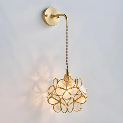 Applique murale suspendue moderne en verre doré pour salle de bain