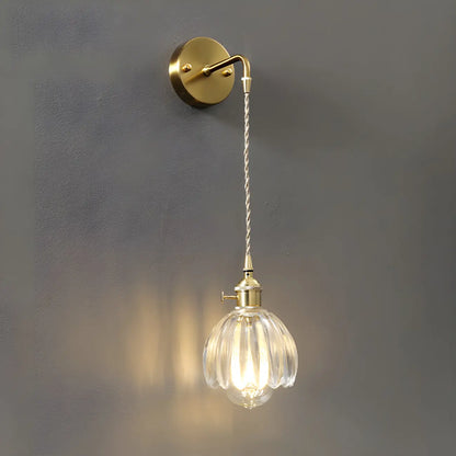 Applique murale suspendue moderne en verre doré pour salle de bain