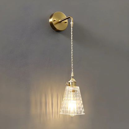 Applique murale suspendue moderne en verre doré pour salle de bain