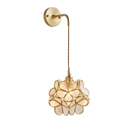 Applique murale suspendue moderne en verre doré pour salle de bain