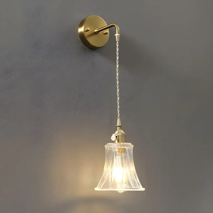 Applique murale suspendue moderne en verre doré pour salle de bain