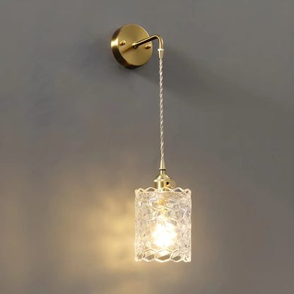 Applique murale suspendue moderne en verre doré pour salle de bain