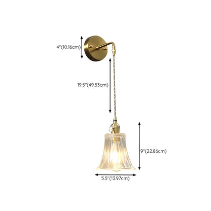 Applique murale suspendue moderne en verre doré pour salle de bain