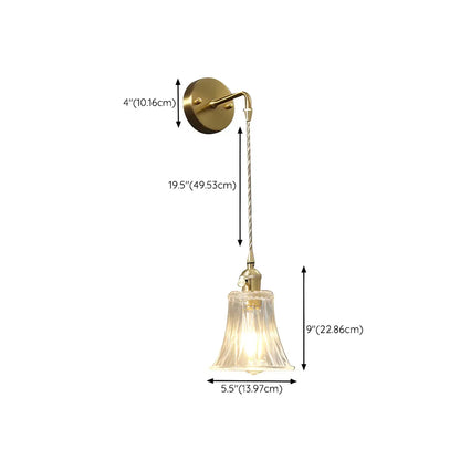 Applique murale suspendue moderne en verre doré pour salle de bain