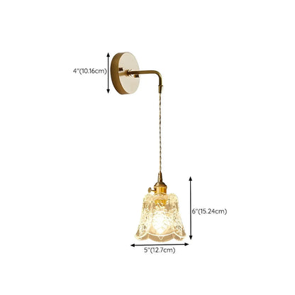 Applique murale suspendue moderne en verre doré pour salle de bain