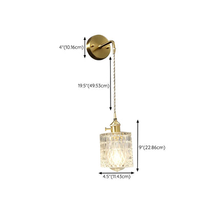 Applique murale suspendue moderne en verre doré pour salle de bain